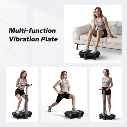 MERACH Vibration Plate Exercise Machine with Handle, 330 lbs Capacity - color: Black