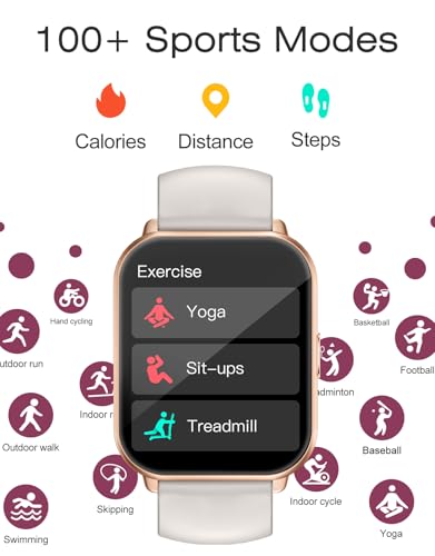 Smart Watch for Men Women with Call Function, Sport & Metal Bands Gold - color: Starlight