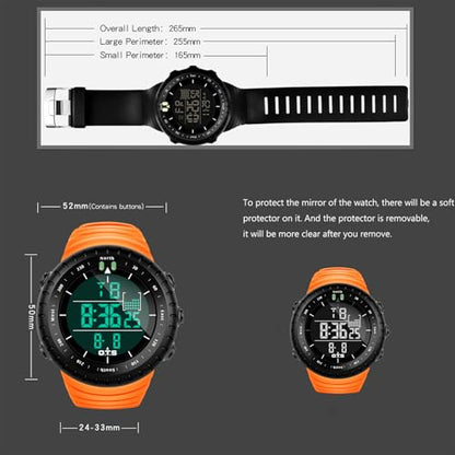 PALADA Men's Digital Sports Watch Waterproof Tactical Watch with LED Backlight Watches for Men - color: Orange