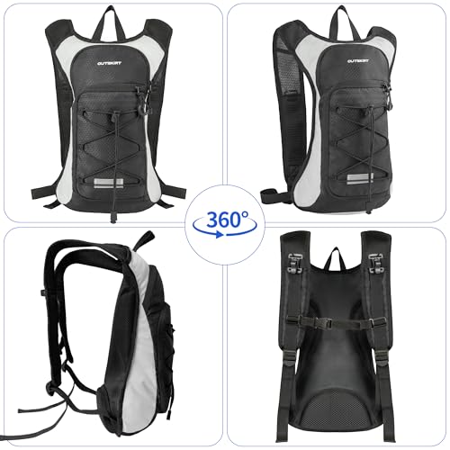 OUTSKIRT Hydration Backpack with 2L Water Bladder, Lightweight and Breathable Running Hydration Pack, Water Backpack for Hiking, Cycling, Trail Running, Marathons & Outdoor Adventures for Men Women