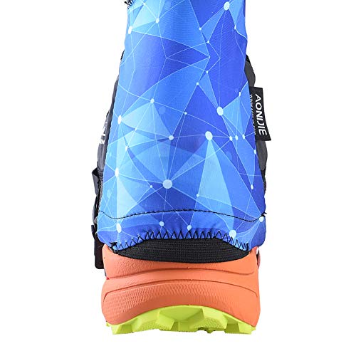 AONIJIE Low Trail Running Gaiters Reflective Ankle Guards for Hiking Marathon Triathlon Breathable Sand Prevention - color: Blue