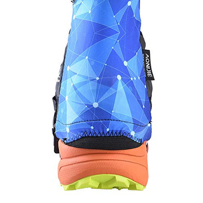 AONIJIE Low Trail Running Gaiters Reflective Ankle Guards for Hiking Marathon Triathlon Breathable Sand Prevention - color: Blue