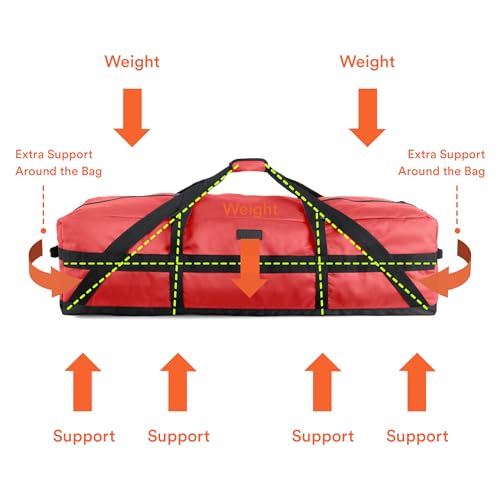 Fitdom 106L 45" Extra Large Heavy Duty Equipment Travel Storage Duffle Bag - color: Red