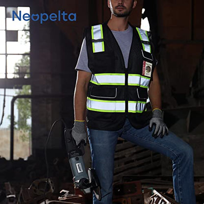 Neopelta Hi Vis Reflective Safety Vest for Men Women Black Mesh/Yellow M - color: Black / Yellow Trim, size: Medium