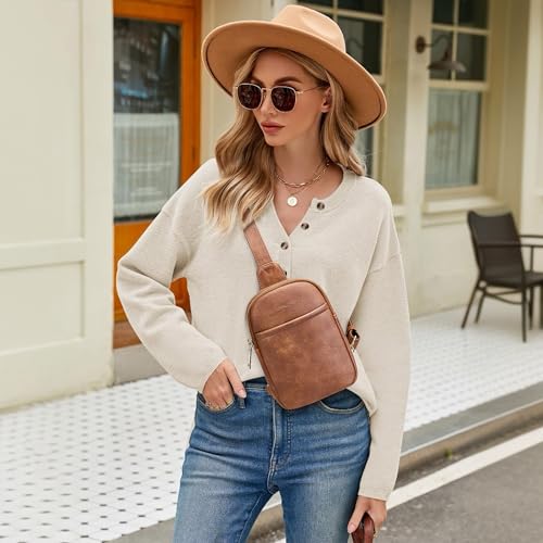 Crossbody Sling Bags & Fanny Packs - Women's Belt Bag Gifts - color: 1-brown