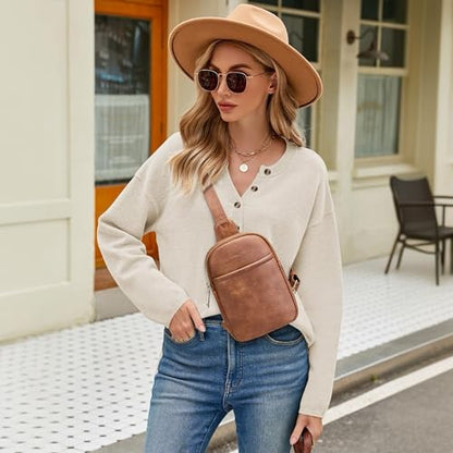 Crossbody Sling Bags & Fanny Packs - Women's Belt Bag Gifts - color: 1-brown