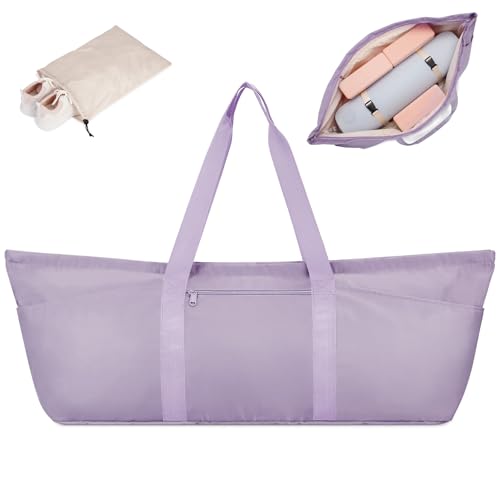 sportsnew Large Yoga Mat Bag Trolley Sleeve Gym Carrier Shoe Bag Wet Pocket - color: Purple
