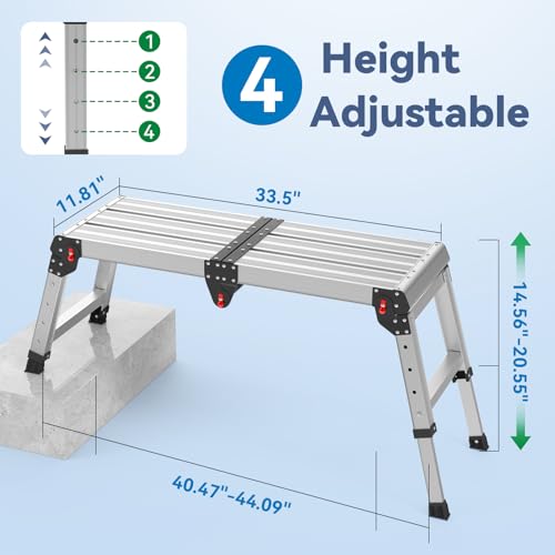 Loyoda Work Platform 500 lbs with One-Touch Automatic Fold, Larger, Black - size: Larger Black
