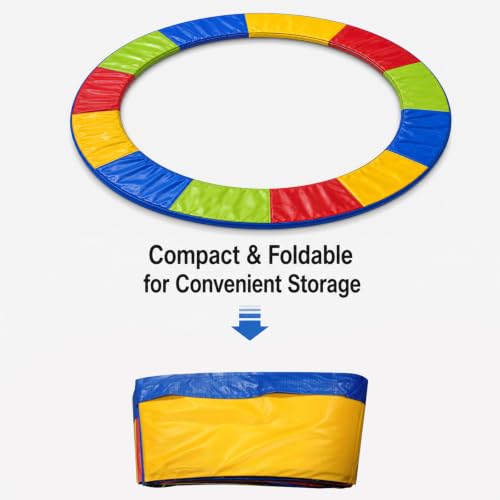 14FT Trampoline Replacement Safety Pad, Waterproof Foam Spring Cover, Tear-Resistant Edge Pad, Easy Install Spring Protection Cover (Multicolour)