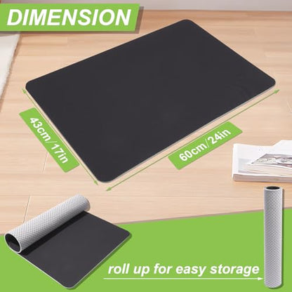 Non Slip Under Desk Elliptical Mat, 23.6" L x 17" W Exercise Mat