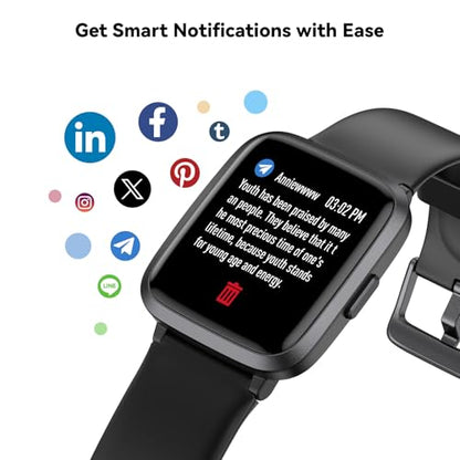 Fitness Tracker Watch with Heart Rate, Activity Tracker, Pedometer Watch - color: Black