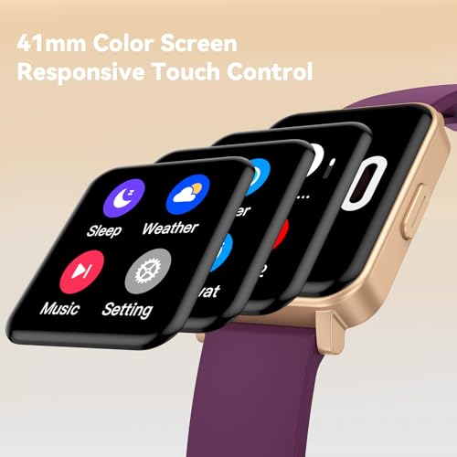 Smart Watch Senior Friendly No App No Phone Required, Waterproof Pedometer - color: Purple