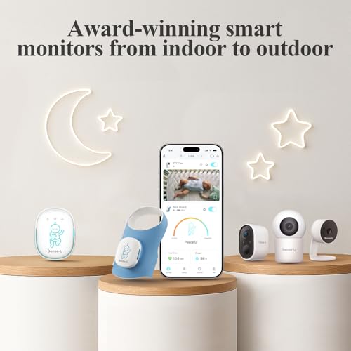 Sense-U Smart Sock Shoe 2 Baby Monitor – Tracks Heart Rate & Sleep Patterns with Transmissive PPG Foot Sensor, for 1–12 Months