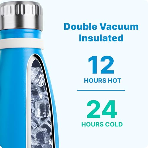 Kids Water Bottle-9 oz Leak Proof Insulated Water Bottle with Carry Rope - color: Sky Blue, size: 9 Ounces