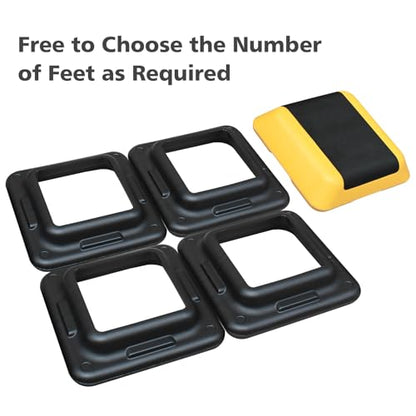 GOWE Height-Adjustable Step Aerobics Platform Fitness Equipment Stepper Trainer Exercise Step Platform with 4 Riser Yellow