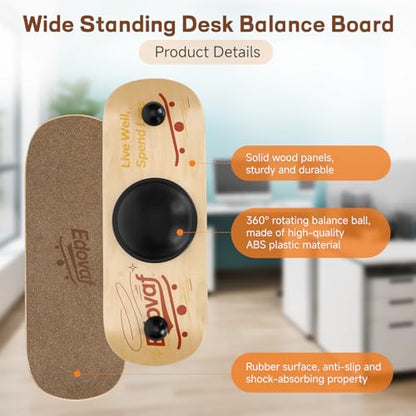 Balance Board- Gift for Adults & Kids,Wood Wobble Balance Trainer Board
