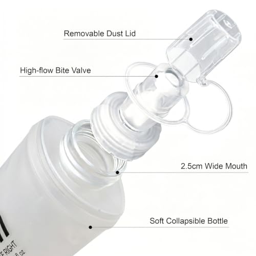 Soft Flask 480ml Collapsible TPU Soft Water Bottle BPA-Free for Hydration Pack Running Jogging Hiking Cycling Camping (Transparent) - color: Transparent