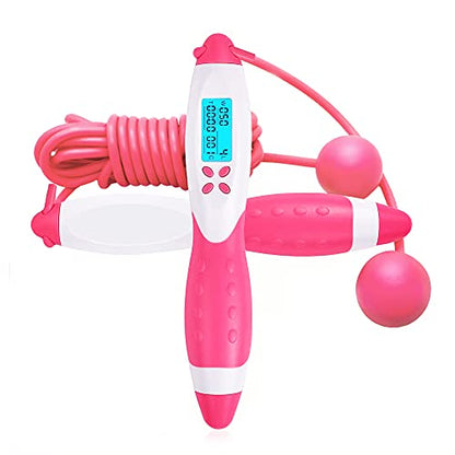 Jump Rope, Weighted Jumping Rope with Counter for Fitness Exercise, Adjustable Digital Cordless Speed Skipping Rope Workout Training for Adults,Women, Men,Kids