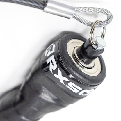 Rx Smart Gear Jump Rope - Black Ops Ergonomic Handles with Trans Black Cable Buff 3.4 | Jump Smart Weighted Speed Rope for Sports & Fitness, MMA, HIIT, Cardio Workout - size: Medium