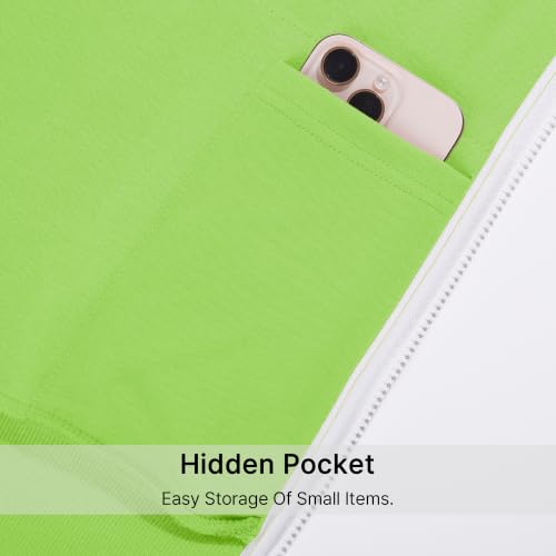 Ohoo Mens Slim Fit Zip up Hoodie Cotton Blend Soft Fabric Short Sleeve Lightweight Comfy Basic Jacket with Kanga Pocket - color: Dcf007-neon Green, size: XX-Large