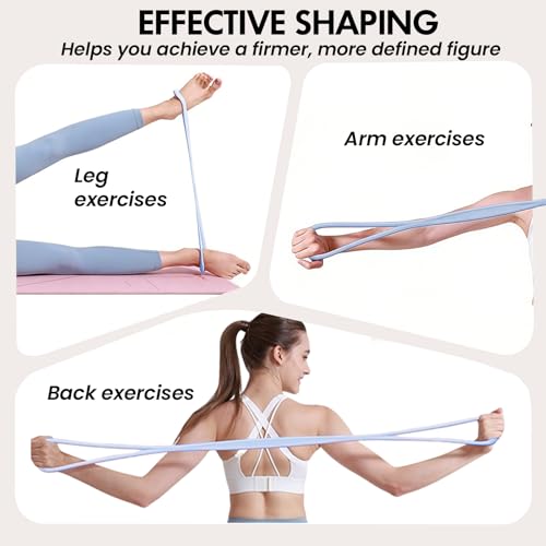 Figure 8 Resistance Band with Handles, for Home Gym,Yoga & Physical Therapy - color: 15lb Purple + 25lb Blue