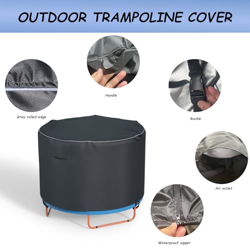 XCZ trampoline cover, outdoor jumping bed cover, suitable for 60 inch round children's trampoline , full coverage. Black - size: 62" Dia x 47" H