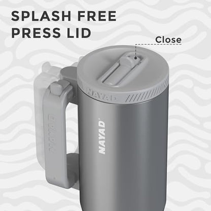 23oz Insulated Tumbler with Foldable Handle & 10oz Snack/Pill Box Container - color: Metal Gray