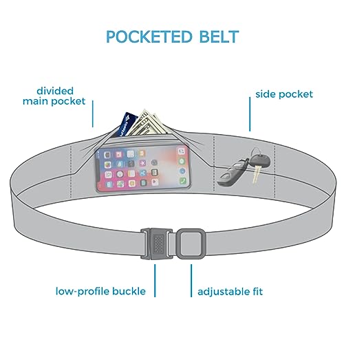 BANDI Running Belt for Women & Men – USA Made No-Bounce Adjustable Waist Pack & Secure Fanny Pack – Fits All Phones, Gels & Essentials – Zipper-Free, Medical Device Friendly - color: Cosmic