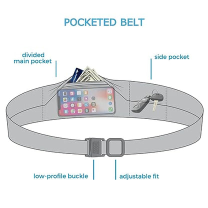 BANDI Running Belt for Women & Men – USA Made No-Bounce Adjustable Waist Pack & Secure Fanny Pack – Fits All Phones, Gels & Essentials – Zipper-Free, Medical Device Friendly - color: Seaside