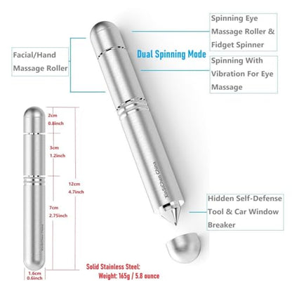 Dual Spinning Mode Fidget Spinner Manual Vibrating Eye Massager Facial Roller Self Defense Tool Car Window Breaker Novelty Birthday Gift