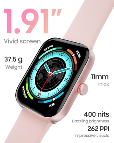 1.91" Smart Watch for Women with ALEXA, Fitness Watch for Android iOS Phone - color: Light Pink