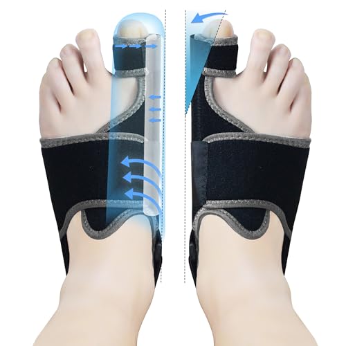 MOONSMILE Foot Gear 1 Pair Bunion Corrector for Women & Men, Night Bunion Splint, Big Toe Straightener, Foot Gear Brace for Bunion Pain Relief - color: Black/Grey