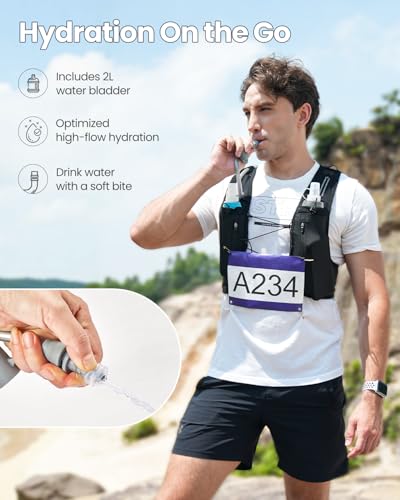 Zelvot Running Vest for Women Men, Hydration Backpack with 2L Water Bladder