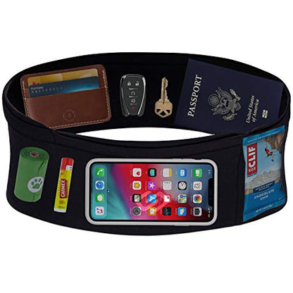 Sporteer VersaMax Running Belt, Anti-Theft Travel Money Band, Black, L - color: Black, size: Large