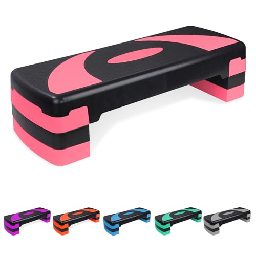 Exercise Workout Aerobic Step Platform Trainer, 31" Aerobic Stepper with 4"-6"-8" Adjustable Height Risers