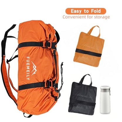 Rock Climbing Rope Bag, Foldable, Adjustable Straps - color: 1-orange