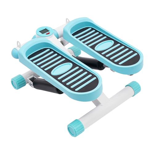 Portable Fitness Stepper, Hydraulic Mini Stair Stepper for Home Office Workout Gym, Exercise Stepping Machine with Adjustable Resistance, Low Impact Cardio Equipment, Blue