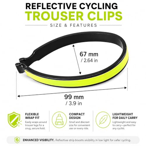 2Pcs Reflective Cycling Trouser Clips, Ankle Safety Band Wrap Outdoor Gear and Recreation Cycling Ankle Safety Band Reflective Bicycles Clip Pant Leg Cuff Clip Bikes Cycling Equipment