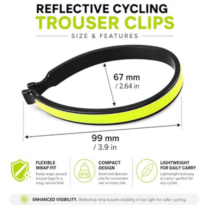 2Pcs Reflective Cycling Trouser Clips, Ankle Safety Band Wrap Outdoor Gear and Recreation Cycling Ankle Safety Band Reflective Bicycles Clip Pant Leg Cuff Clip Bikes Cycling Equipment