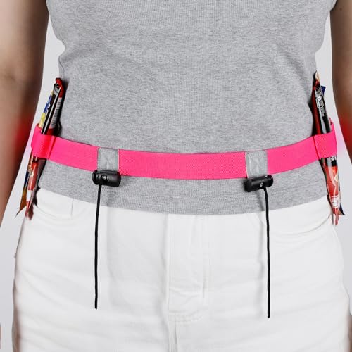 JOVITEC 2 Pack Race Number Belt with 6 Gel Loops, Pink and Black - color: Pink and Black