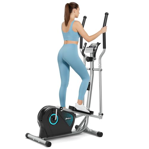 THERUN Elliptical Exercise Machine, Ultra-Quiet Magnetic Machine for Home - color: Aqua