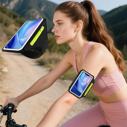 Running Armband Armband Sports Phone Holder with Adjustable Arm Strap Touch Screen Zipper Pocket Key Holder Water Resistant Ergonomic - color: Black