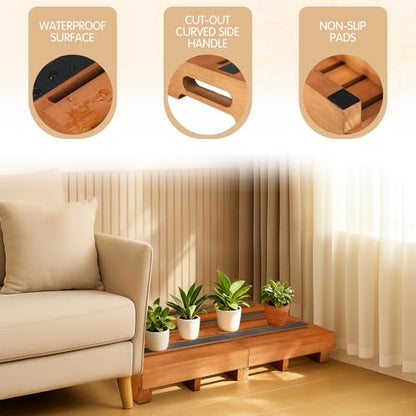 Wooden Step Stool 3 Inch One-Step Non-Slip Outdoor Platform
