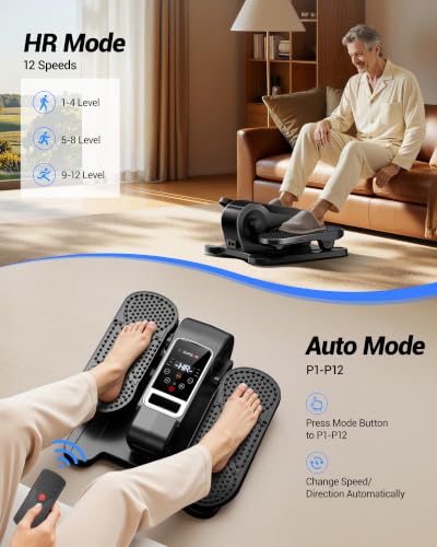 Under Desk Elliptical Machine Seated Pedal Exerciser - color: Classic Black