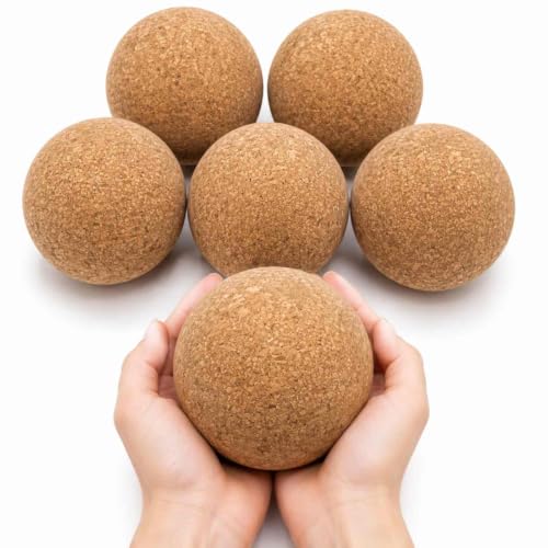 Seenelling 6 Pack 4 Inches Cork Massage Balls Point Balls Bulk - size: 4 inches