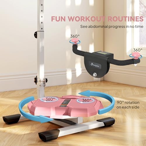 Soozier Foldable Ab Twister Board Screen Twist Shape Abs Trainer - color: Pink