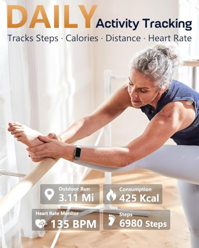 MorePro Health Fitness Tracker, 24/7 Heart Rate Monitor with Blood Pressure, Blood Oxygen, Sleep Tracking, IP68 Waterproof Activity Trackers with Step Counter, Compatible with iOS Android - color: Milanese Silver