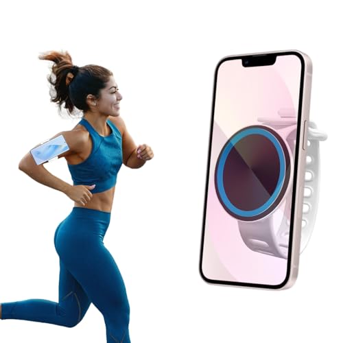 360° Rotatable Magnetic Wristband Cell Phone Holder – Upgrade Anti-Drop Forearm Running Armband for Men & Women, Compatible with magsafe iPhone 16 15 14 13 12 Pro Max Plus Mini (White-L) - color: White-Big