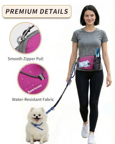 sportsnew Hydration Waist Pack with Water Bottle Holder, 2L Large Fanny Pack for Running Hiking Dog Walking, Water-Resistant Crossbody Waist Bag for Men Women - color: Deep Pink