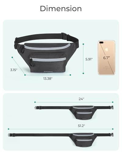BAGSMART Fanny Packs for Women Men, Bag for Running Traveling Hiking, Beige - color: B-beige